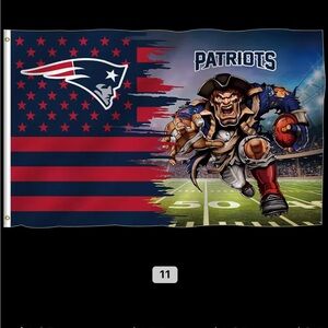NFL Patriots Flag with Red and Blue Design